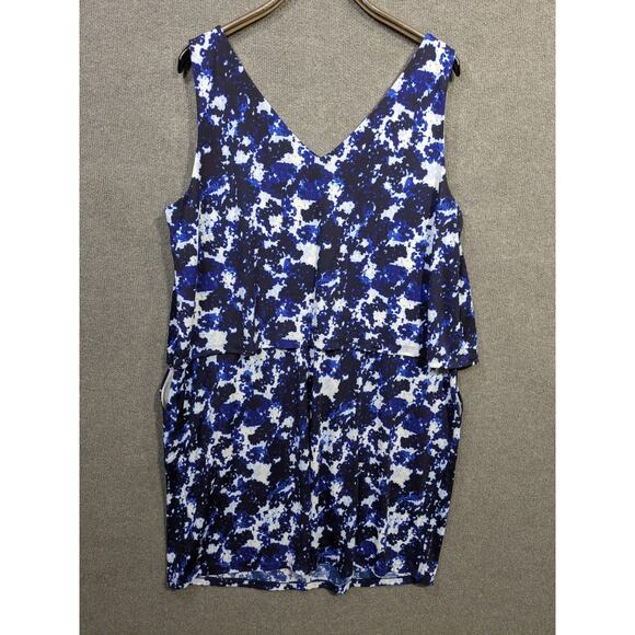 LRL Ralph Lauren Dress Womens 3X Navy White Tiered Prep Designer Career Office - Picture 8 of 14